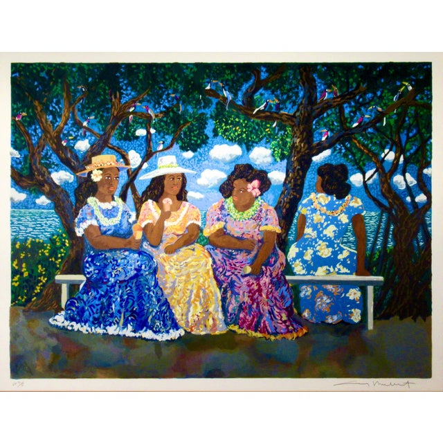 This artwork titled "Honolulu Shaved Ice" 1986, is an original color lithograph on paper by noted French artist Guy...