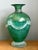 Green Vintage Green Art Glass Vase With Relief Faces For Sale - Image 8 of 12