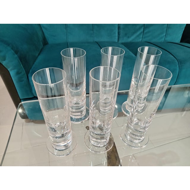 Crystal glasses made in the artisan glassworks of Colle Val D'Elsa, 1980s.