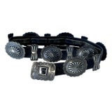 1930s Antique Silver 13 Concho Belt For Sale
