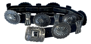 1930s Antique Silver 13 Concho Belt -