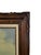 Wood Signed Berlin Vintage Rustic Barn Landscape Oil Painting in Carved Wood Frame For Sale - Image 7 of 8