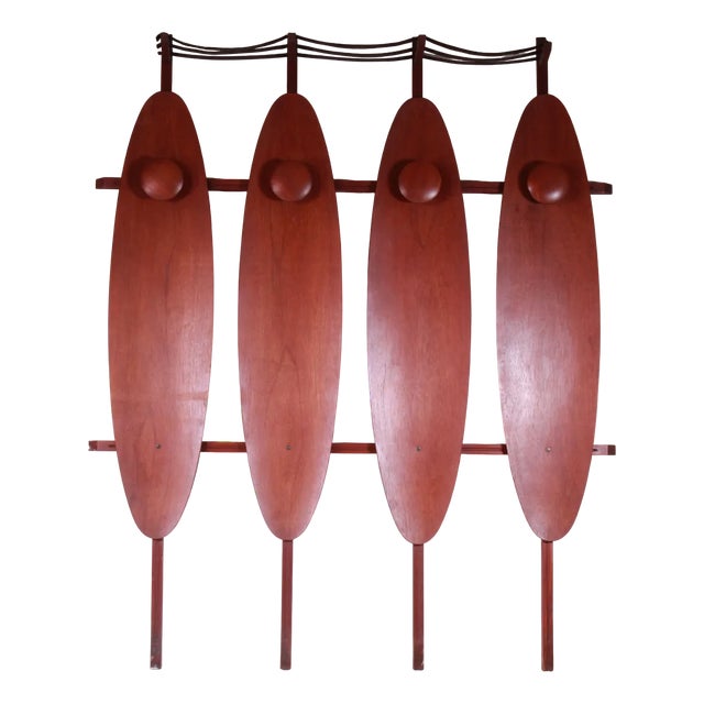 Mid-Century Italian Wooden Coat Rack For Sale