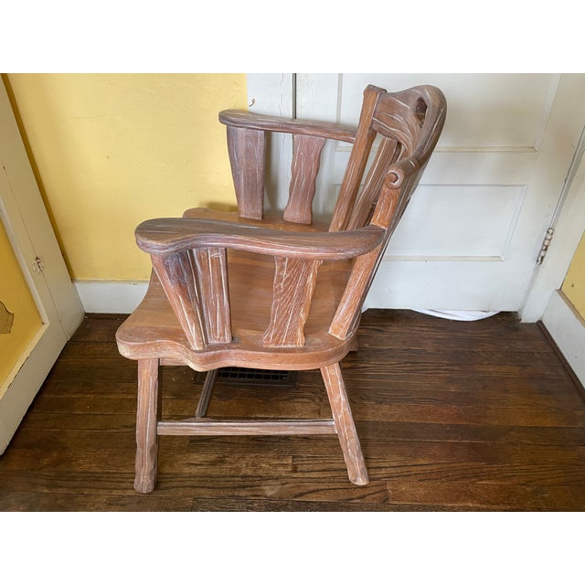 1960s Vintage 1963 Attributed to A. Brandt Ranch Oak Rustic Captains Chair For Sale - Image 5 of 11