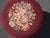 Footstool ~ Vintage French Country Burgundy Floral Round Needlepoint Footstool#2 For Sale - Image 12 of 16