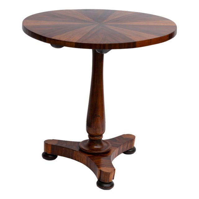 Biedermeier Specimen Pedestal Table in Yew and Mahogany, Circa 1890 For Sale