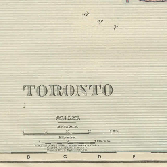 Antique Map of Toronto with Queens Park by Rand McNally, 1899 For Sale - Image 3 of 12