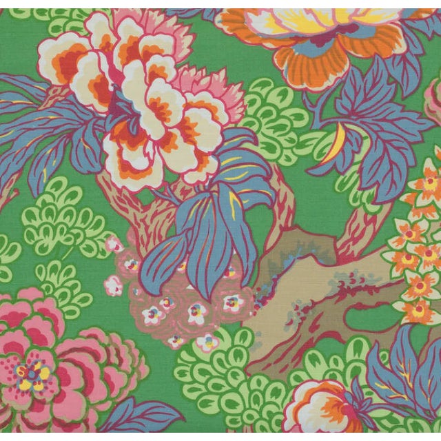 Chinoiserie Honshu by Thibaut Drapery Panels, Green For Sale - Image 3 of 4