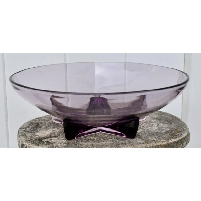 Vintage Heisey Glass Amethyst Colored Glass Bowl W/Star For Sale - Image 10 of 13