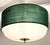 Mid-Century Modern Mid-Century Ceiling Lamp with Cream-White Glass Shade in a Green Fabric Shade, 1960s For Sale - Image 3 of 8