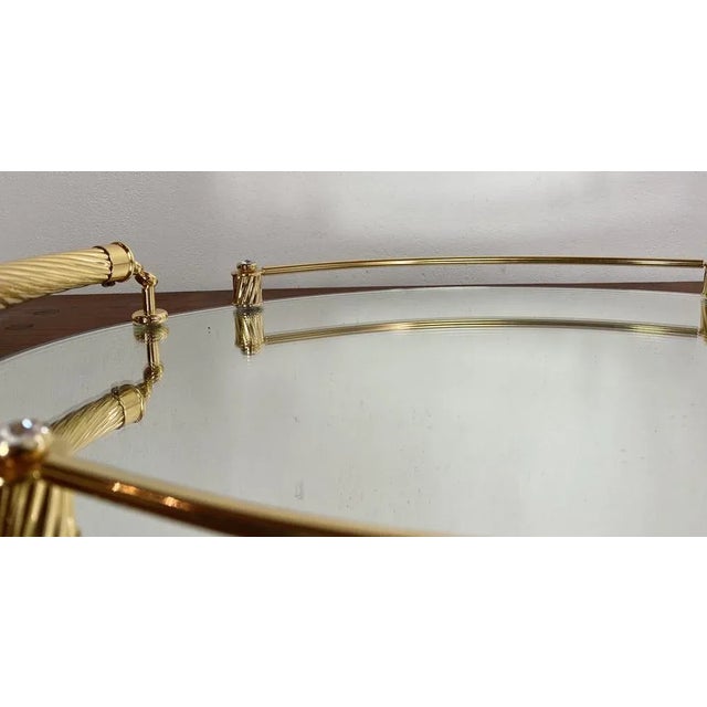 Italian 24-Karat Gold Plated and Brass Tray with Mirror, 1980s For Sale - Image 4 of 11