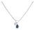 10K White Gold 6x4 mm Pear Blue Sapphire and Diamond Accent Charm Pendant Necklace - 18" Inches For Sale
