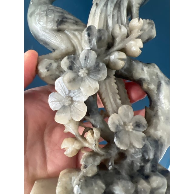Vintage Hand Carved Stone Phoenix Birds Sculpture For Sale - Image 14 of 15
