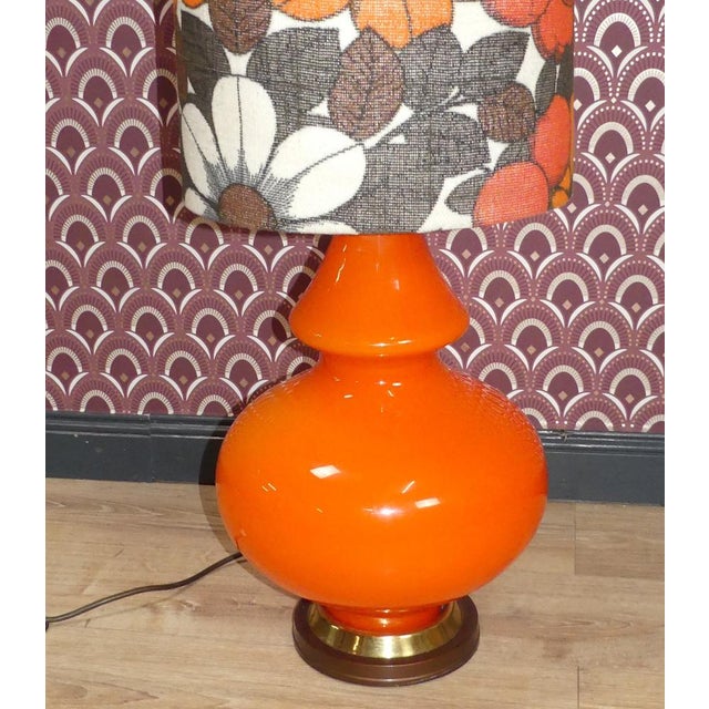Flower Power Floor Lamp with Orange Illuminated Glass Base, 1970s For Sale - Image 6 of 14