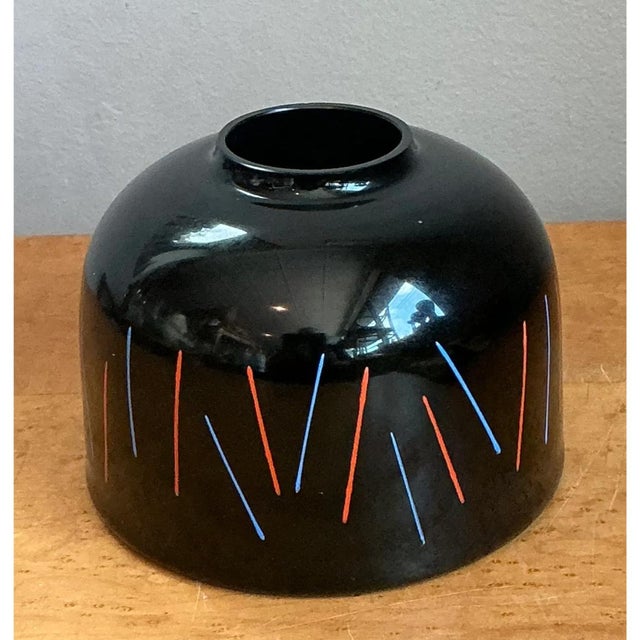 This vintage Ikea vase takes a bold, minimalist bulbous form, its rounded, dome-like body narrowing to a small, cleanly...