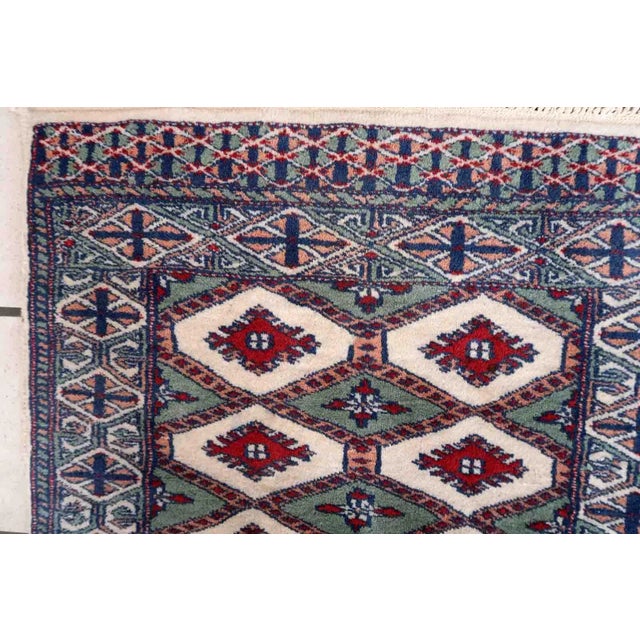 1970s 1970s Handmade Vintage Uzbek Bukhara Rug 1.8' X 2.7' For Sale - Image 5 of 10