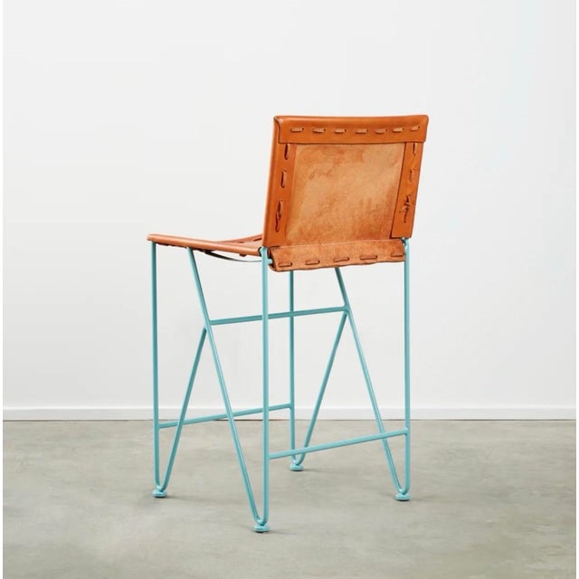 American Garza Marfa Saddle Leather Stools For Sale - Image 3 of 7