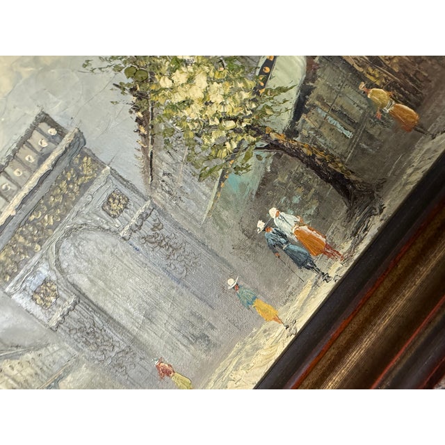 1960s Parisian Street Cityscape Oil, Painting by Caroline Burnett For Sale - Image 5 of 7