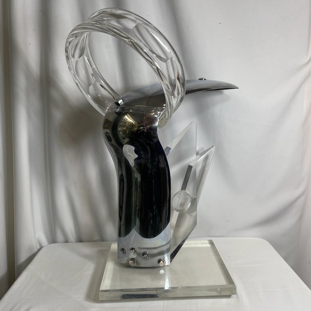 Mid 20th Century Rona Culter Lucite & Chrome Sculpture For Sale - Image 12 of 12