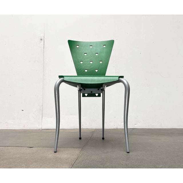 Postmodern Italian Green Side Chair, 1980s For Sale - Image 15 of 18