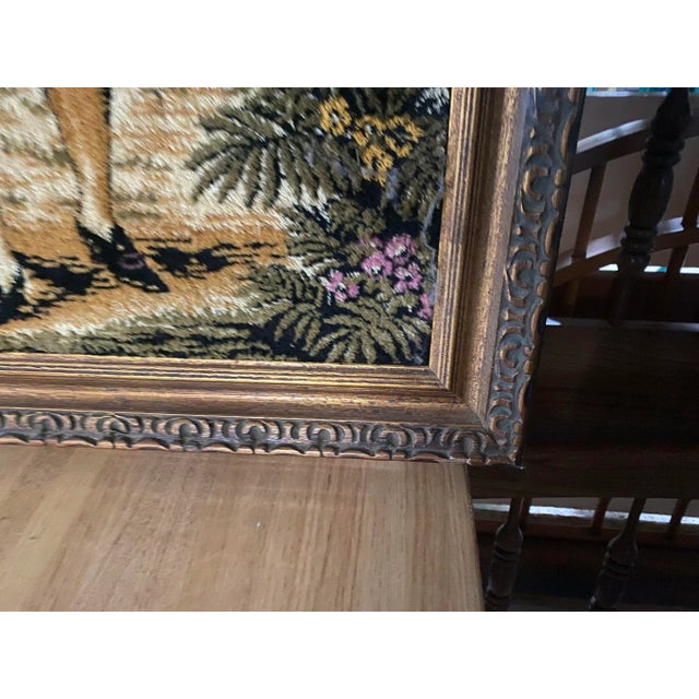 Large Vintage Flamenco Dancers Framed in Velvet Type Material For Sale - Image 10 of 10