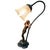 1920s bespoke Art Nouveau style figural table lamp features a beautifully cast patinated metal base depicting a stylized...