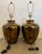1980s Large High Gloss Mottled Tortoise Shell/Drip Glaze Table Lamps From 80's/ a Pair For Sale - Image 5 of 5