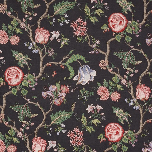 SAMPLE - Schumacher Josephine Fabric In Noir For Sale