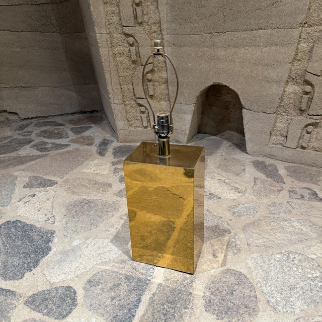 1980s Post Modern Sculptural Brass Table Lamp Style of Karl Springer For Sale - Image 13 of 13