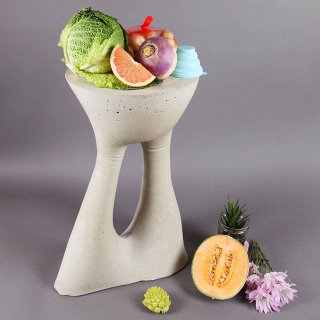 Tall Grey Kreten Side Table From Souda, Concrete End Table, Modern Bedside Table For Sale - Image 10 of 10