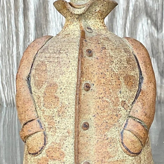 Ceramic Vintage Boho Studio Pottery Decanter For Sale - Image 7 of 14