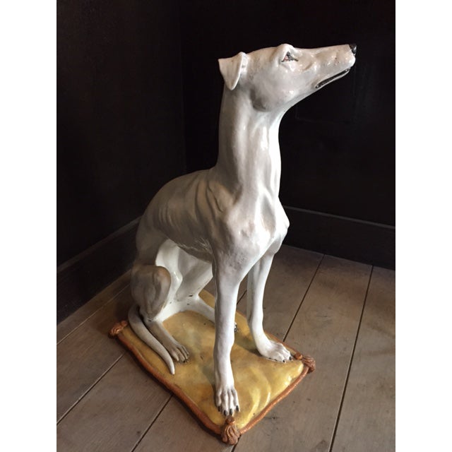 Ceramic Whippet Dog Statue Chairish