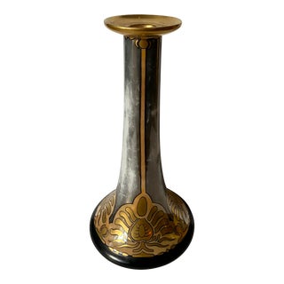 Antique Art Nouveau Candlestick Signed For Sale