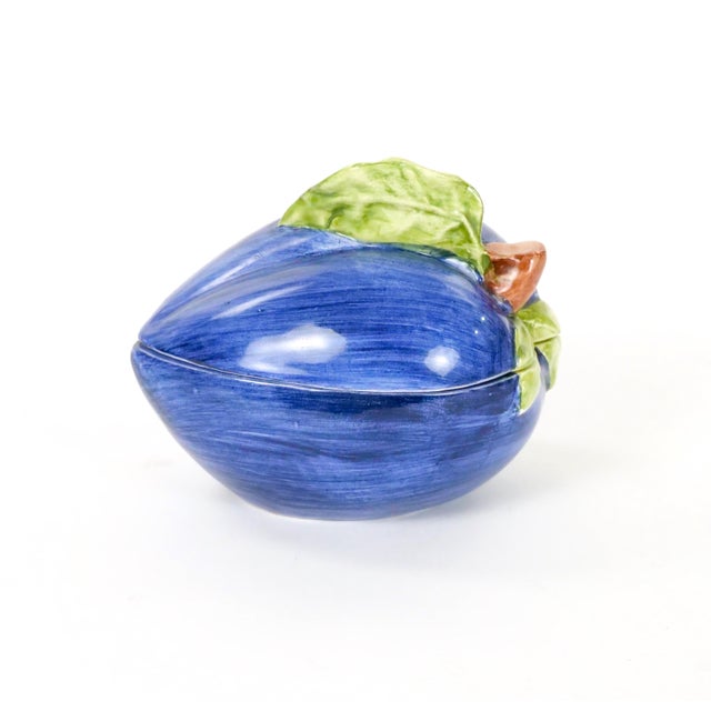 Italian Majolica Plum-Form Covered Table Ornament, Late 20th Century For Sale - Image 11 of 11