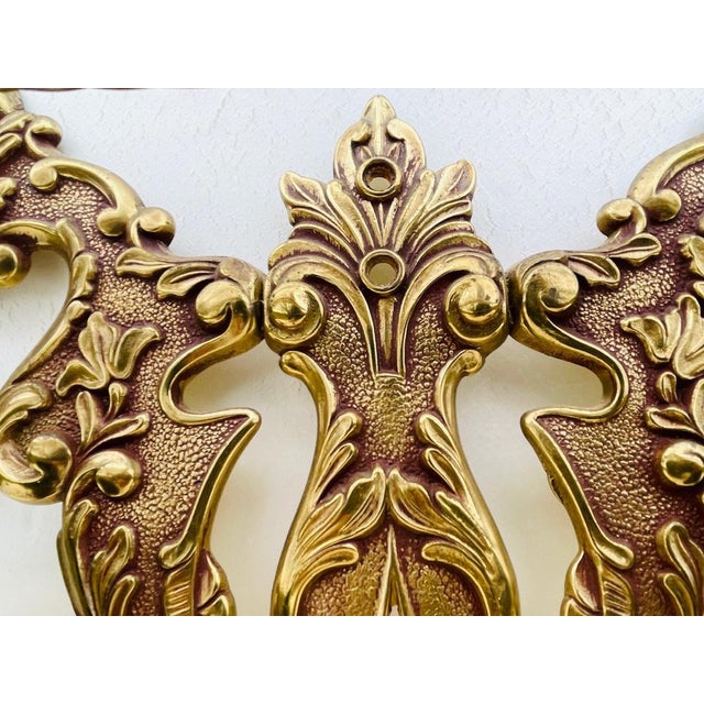 Vintage Louis XV Style Bronze Wall Coat Rack and Shelf, 1960s For Sale - Image 15 of 18
