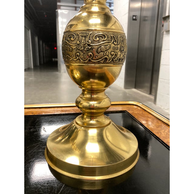 Japanese Bronze Spun Table Lamps - a Pair For Sale - Image 11 of 13