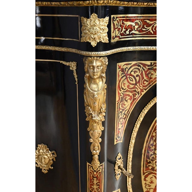 Black 19th Century Napoleon III Boulle Marquetry Console Table from Maison Coignerai For Sale - Image 8 of 18