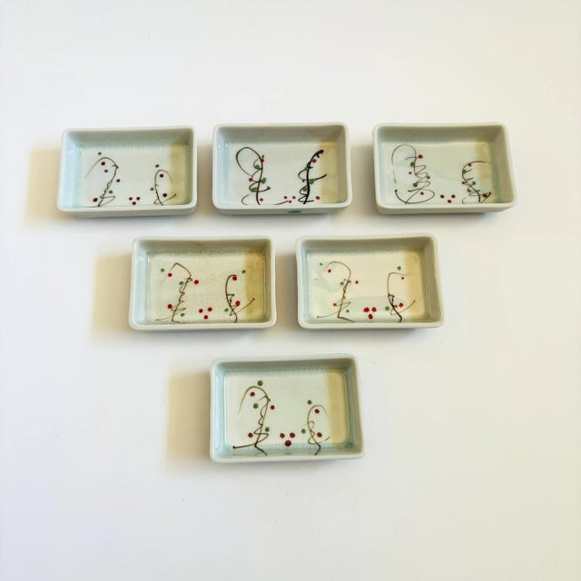 Late 20th Century Japanese Ceramic Sauce Dishes - Set of 6 For Sale - Image 5 of 11