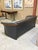 Mid-Century Modern 1990s Ekornes Stressless Manhattan Scandinavian Black Leather Three-Seat Sofa With Curved Wood Trim For Sale - Image 3 of 10