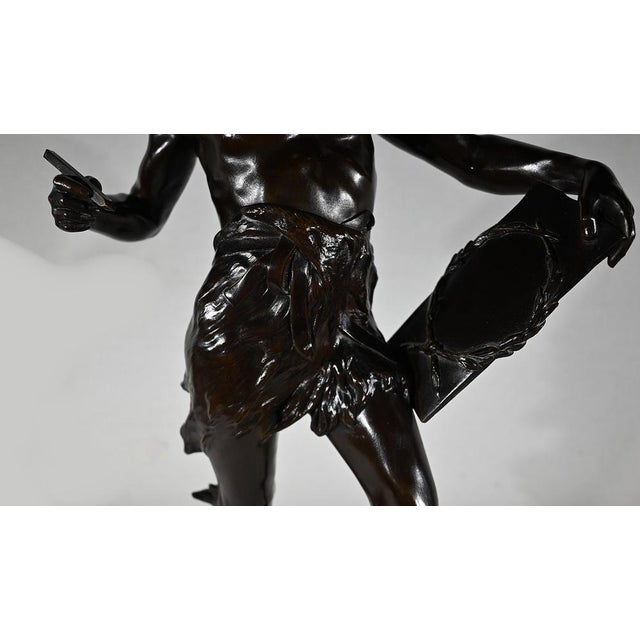 Black E. Drouot, Allégorie de la Poésie, 1900, Bronze For Sale - Image 8 of 18