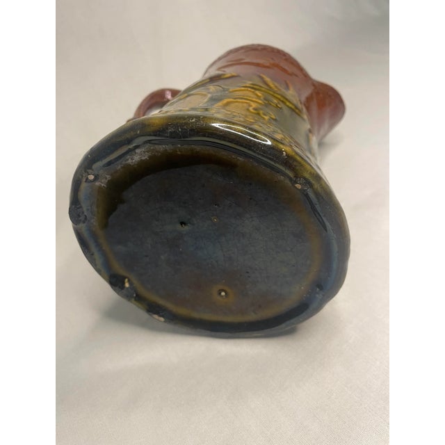 Rustic Farmhouse Fall Embossed Ceramic Pitcher For Sale - Image 10 of 10