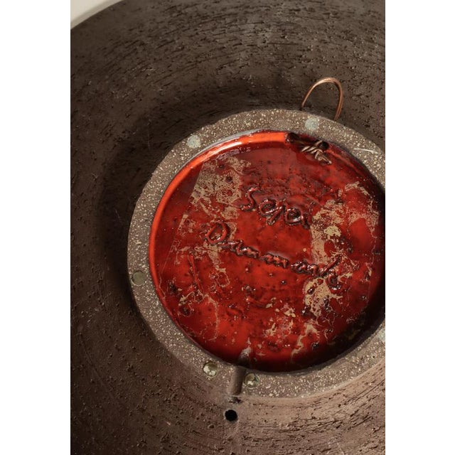 Scandinavian Modern Huge Ceramics Sun Wall Sconce attributed to Sejer Denmark, 1960s For Sale - Image 13 of 15