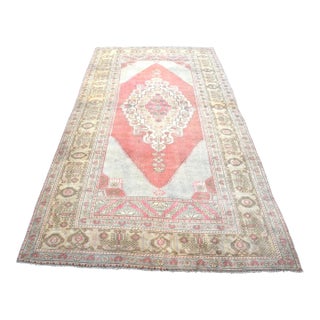 1960s Anatolian Traditional Wool Faded Rug For Sale