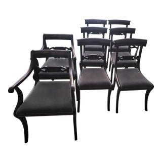 Late 19th Century Set of 8 Matched Classical Mahogany Dining Chairs, 2 Arm, 6 Side Chairs For Sale