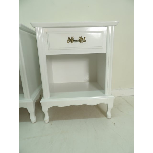 French Provincial Style White Nightstands a Pair Chairish