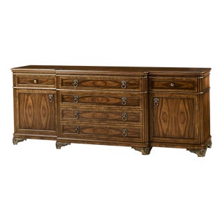 English Traditional Sideboard With Brass Inlay For Sale