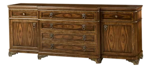 English Traditional Sideboard With Brass Inlay