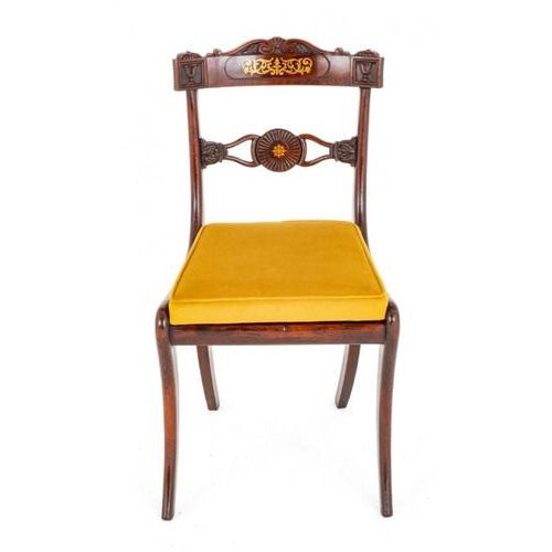 Regency Dining Chairs with Brass Inlay, Set of 6 For Sale - Image 6 of 8