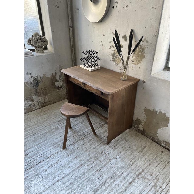 Brown Aranjou Brutalist Desk in Elm, 1970s For Sale - Image 8 of 18