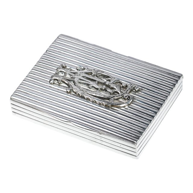 Wonderful Ribbed Antique Continental Silver Snuff Trinket Box For Sale